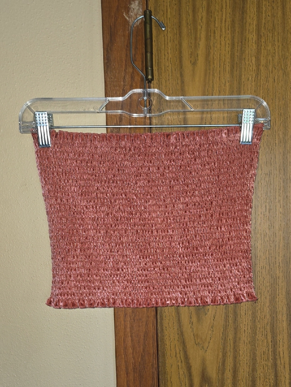 Hollister Smocked Tube Top in Dusty Rose